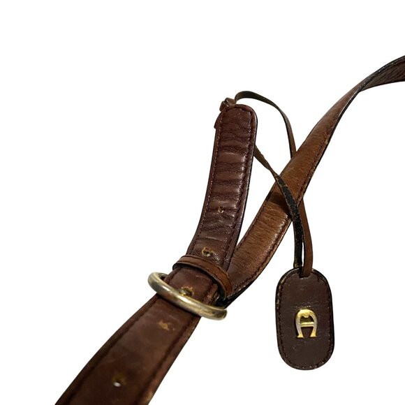 Vintage Etienne Aigner Brown Leather Crossbody Bag Purse Western Boho Preppy - Picture 7 of 12